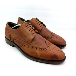 Cole Haan Grand OS Harrison Mens Size 10.5 Brown Leather Formal Wingtip Shoes